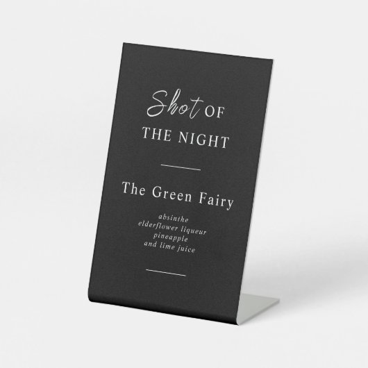 クラシック白黒バーメニュー 台座サイン (正面)