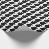 クラシック白黒パイナップルパターン ラッピングペーパー (角)