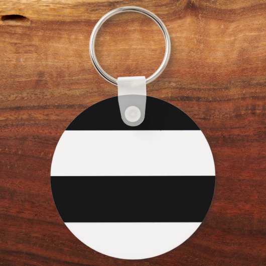 クラシック白黒パタストライプのーン キーホルダー (正面)