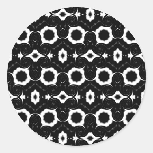 クラシック白黒パターンシール ラウンドシール (正面)