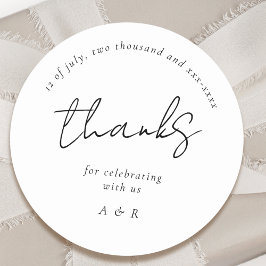 クラシック白黒パーソナライズされた名結婚の ラウンドシール