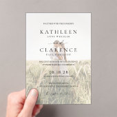 クラシック白黒フォトエレガントな結婚式 アクリル招待状 (インサイチュ (ポータブル))