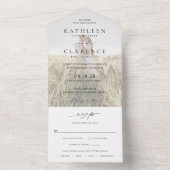 クラシック白黒フォトエレガントな結婚式 オールインワン招待状 (内側)