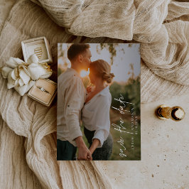 クラシック白黒フォトエレガントな結婚式 セーブザデート