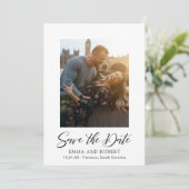 クラシック白黒フォトエレガントな結婚式 セーブザデート (スタンド正面)