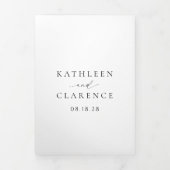 クラシック白黒フォトエレガントな結婚式 三つ折り招待状 (カバー)