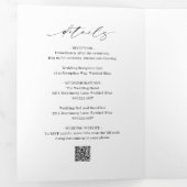 クラシック白黒フォトエレガントな結婚式 三つ折り招待状 (内部最初)