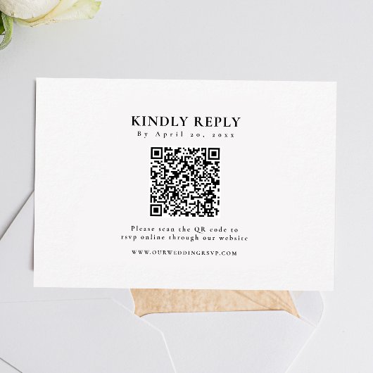 クラシック白黒フォーマルエレガント 出欠カード