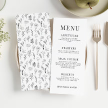 クラシック白黒フローラのメ結婚ニュー・カード