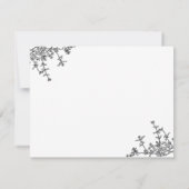 クラシック白黒フローラクレストモノグラム ノートカード (裏面)