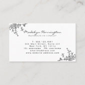 クラシック白黒フローラクレストモノグラム 名刺 (裏面)