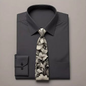 クラシック白黒フローラネクタイ ネクタイ