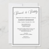 クラシック白黒ブライダルシャワーブランチ 招待状 (正面)