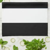 クラシック白黒ブロードストライプ キッチンタオル (折り畳み)