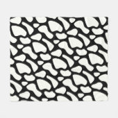 クラシック白黒プリント フリースブランケット (正面(横))