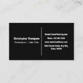 クラシック白黒ミニマシンプルリストイニシャル 名刺 (裏面)