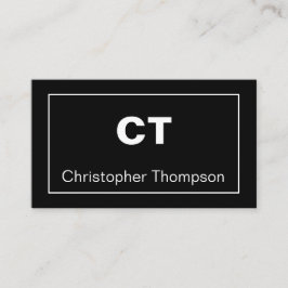 クラシック白黒ミニマシンプルリストイニシャル 名刺