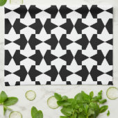 クラシック白黒ムスリムマンルクパターン キッチンタオル (折り畳み)