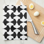 クラシック白黒ムスリムマンルクパターン キッチンタオル (四つ折り)