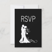 クラシック白黒メニュー選択RSVP 出欠カード (裏面)