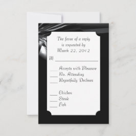 クラシック白黒メニュー選択RSVP 出欠カード