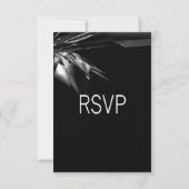 クラシック白黒メニュー選択RSVP 出欠カード (裏面)