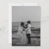 クラシック白黒モダン写真結婚の 招待状 (裏面)