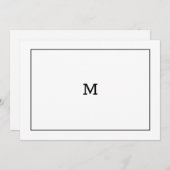 クラシック白黒モノグラムのノートカード ノートカード (正面/裏面)