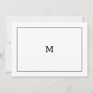 クラシック白黒モノグラムのノートカード ノートカード