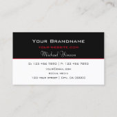 クラシック白黒モノグラムプロフェッショナル 名刺 (裏面)