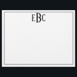 クラシック白黒モノグラムモダンメモ帳 レターヘッド<br><div class="desc">クラシック白黒モノグラムモダンメモ帳</div>