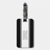 クラシック白黒モノグラムモダンラゲージタグ ラゲッジタグ (裏面縦)