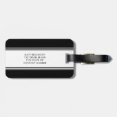 クラシック白黒モノグラムモダンラゲージタグ ラゲッジタグ (裏面横)