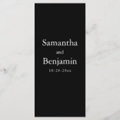 クラシック白黒モノグラム結婚ズ メニュー (裏面)