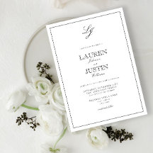 クラシック白黒モノグラム結婚ズ