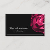 クラシック白黒ラブリーレッドローズシンプル 名刺 (正面)