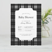 クラシック白黒ロバートソンプレイドチェック 招待状 (スタンド正面)