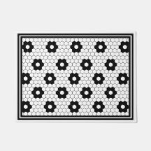 クラシック白黒ヴィンテージタイルデザイン小