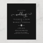 クラシック白黒予算結婚式招待状 (正面)
