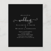 クラシック白黒予算結婚式招待状 (正面)