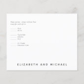 クラシック白黒予算RSVPメニュー (裏面)