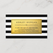 クラシック白黒付きゴールデンラストライプベル 名刺 (裏面)