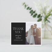 クラシック白黒写真の結婚ありがとう ポストカード (スタンド正面)