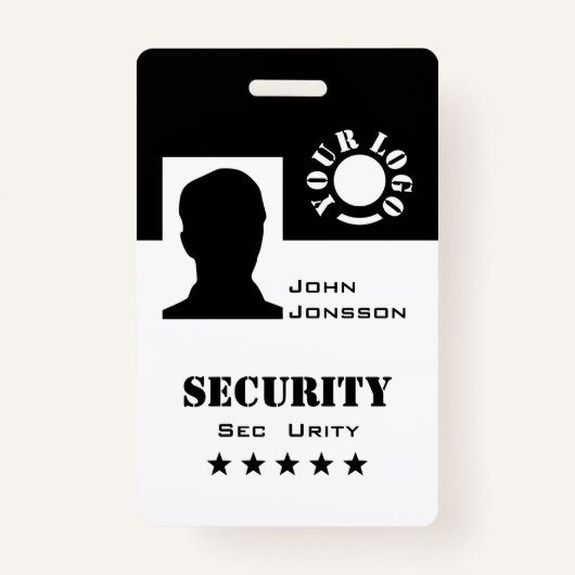 クラシック白黒写真ロゴコードテンプレート バッジ (正面)