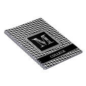 クラシック白黒千鳥格子のモノグラムの ノートブック (右側)