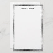 クラシック白黒千鳥格子の 便箋 (正面/裏面)