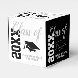 クラシック白黒卒業パーティー フェイバーボックス