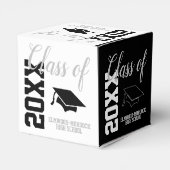 クラシック白黒卒業パーティー フェイバーボックス (裏面サイド)