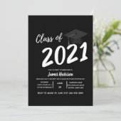 クラシック白黒卒業パーティー 招待状 (スタンド正面)