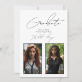 クラシック白黒卒業モダン会 招待状 (正面)